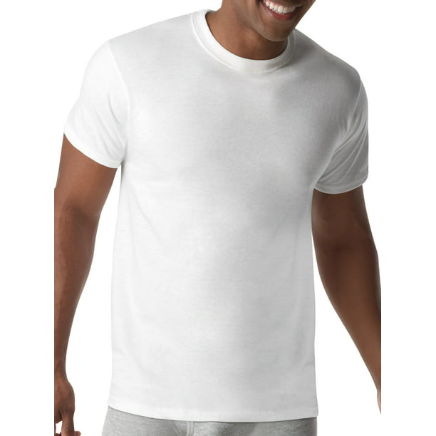 HANES MENS CREW NECK T SHIRT COOL COMFORT WICKING WHITE SMALL 6 PACK NEW W/TAG